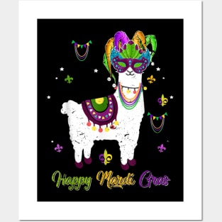 Mardi Gras Llama Lover Costume Funny Carnival Party Giftf Posters and Art